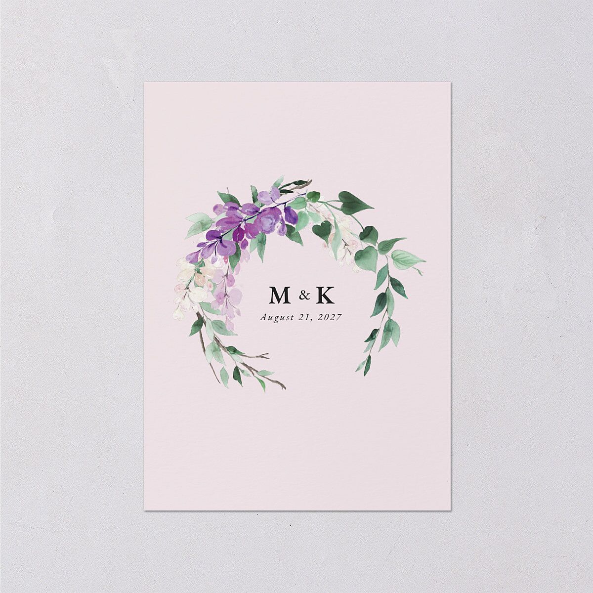 Romantic Wisteria Wedding Enclosure Cards Purple Petal Signature Standard