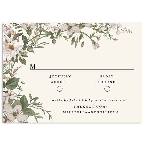 Whimsical Wildflower Garden Wedding Response Cards Charcoal Signature Standard