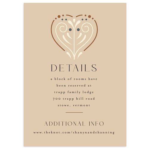 Nordic Folk Wedding Event Detail Cards Latte Signature Standard