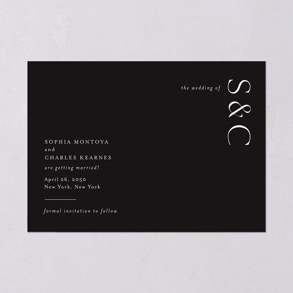 Timeless Elegance Save The Date Cards Midnight Signature smooth Blank No Standard
