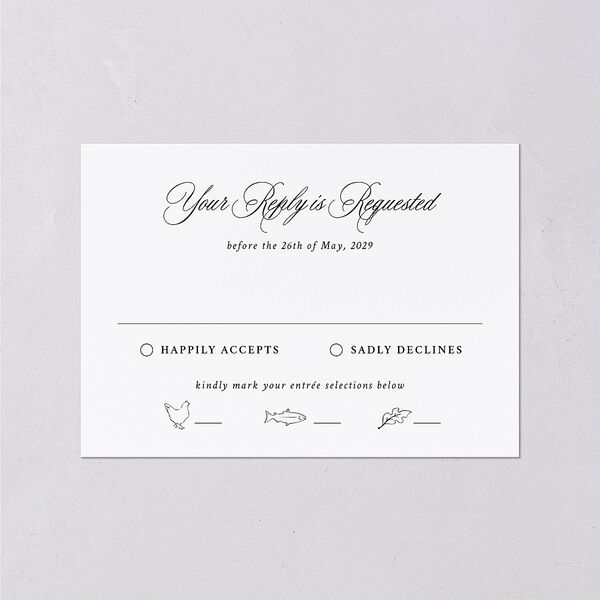 Your Own Classic Italian Venue Wedding Response Cards Pure White Signature Standard