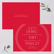 Lucky Circle Wedding Invitations  True Red Signature Blank No