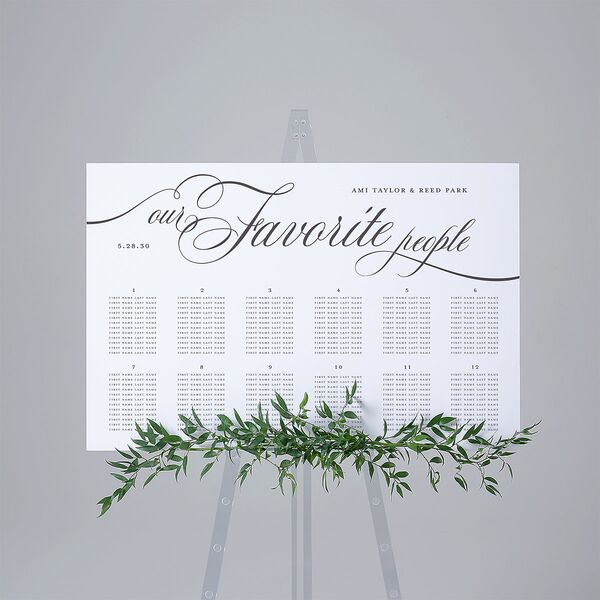 Grand Calligraphy Standard Seating Chart Large Medieval Grey Standard Indoor Foam Core L Seating