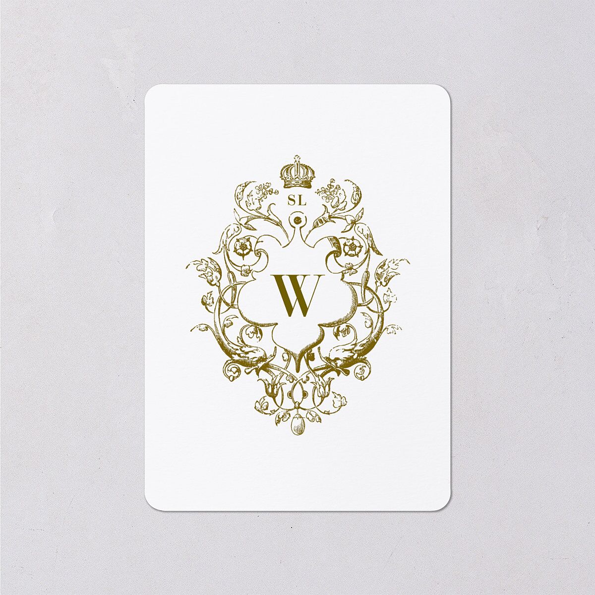 Ornate Vintage Crest Wedding Enclosure Cards Umber Signature