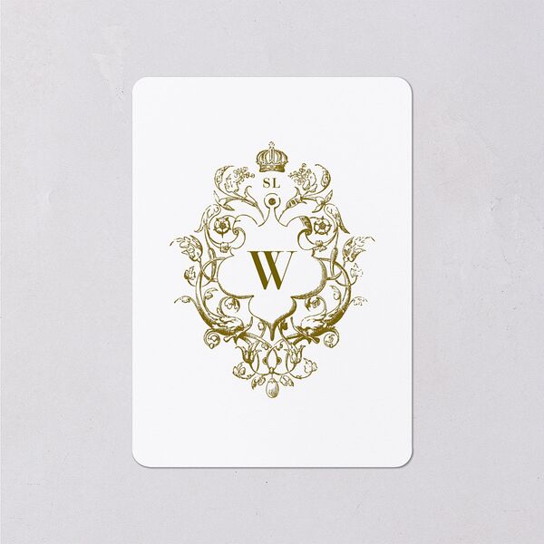 Ornate Vintage Crest Wedding Enclosure Cards Umber Signature