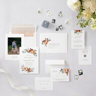 Eucalyptus Bouquet Wedding Invitations Terracotta Signature Blank No Standard