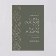 Boho Texture Wedding Invitations Gold Deep Olive Signature Blank No