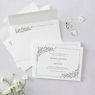 Rustic Branch Frame Bridal Shower Invitations Pure White Signature Blank