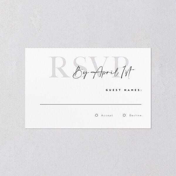 Modern Vow All-in-One Wedding Invitations Charcoal Signature Light Both Recipient and Return Addresses No