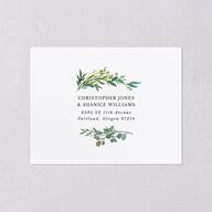 Leafy Hoops All-in-One Wedding Invitations Eucalyptus Signature Light Both Recipient and Return Addresses No
