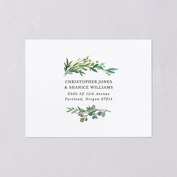 Leafy Hoops All-in-One Wedding Invitations Eucalyptus Signature Light Both Recipient and Return Addresses No