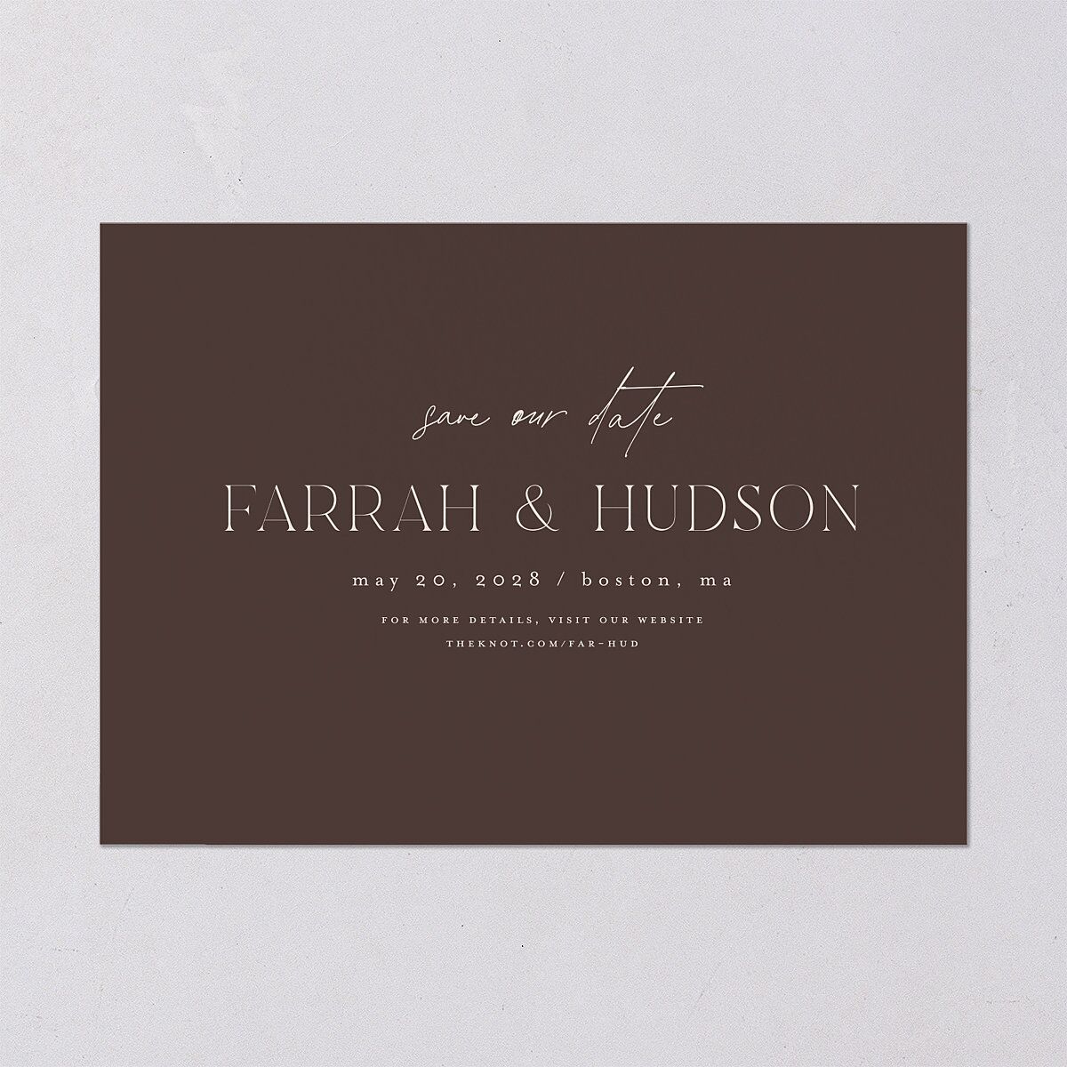 Minimalist Accent Leaf Save the Date Cards Linen Signature smooth Blank No Standard