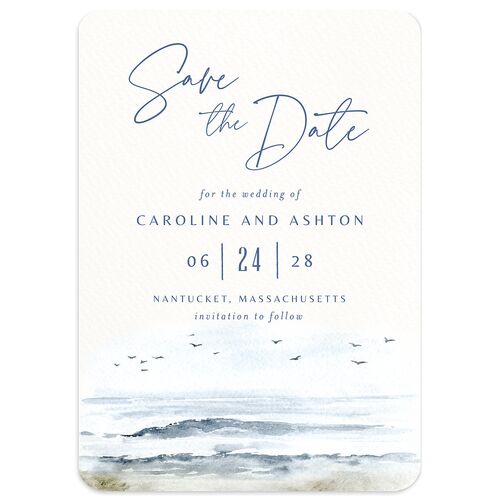 Coastal Love Save The Date Cards Cruise Signature smooth Blank No Rounded