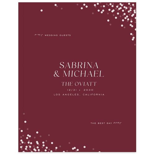 Confetti Glam Guest Books Merlot