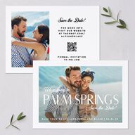 Destination Save the Date Cards Pure White Signature smooth Blank No Standard