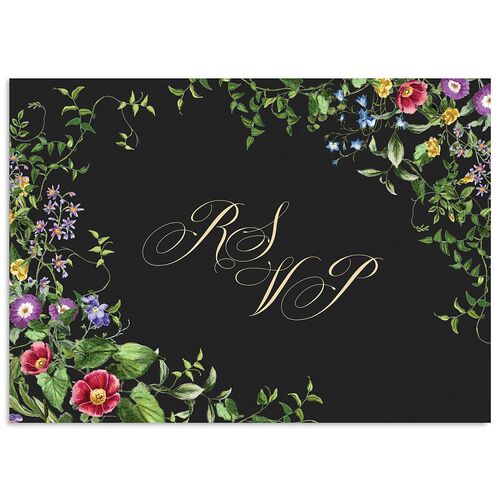 Opulent Garden Wedding Response Cards Charcoal Signature Standard