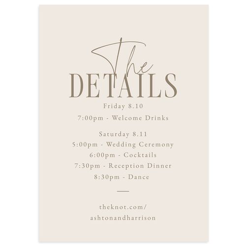 Timeless Lockup Itinerary Cards Mocha Signature Standard