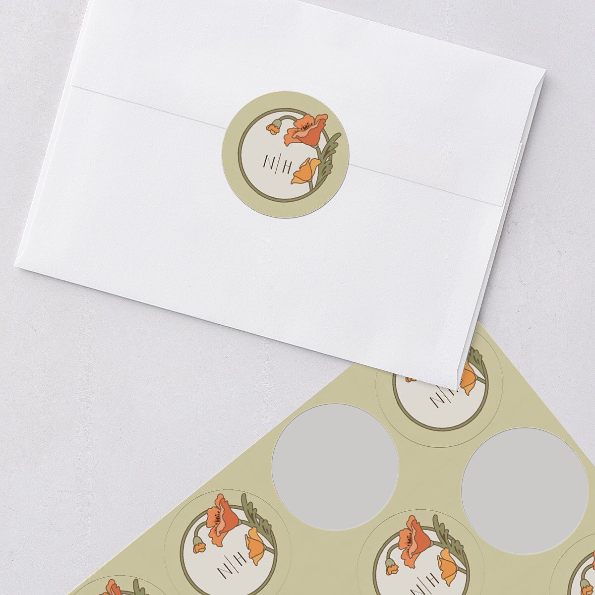 Vintage Nouveau Wedding Stickers — view 3