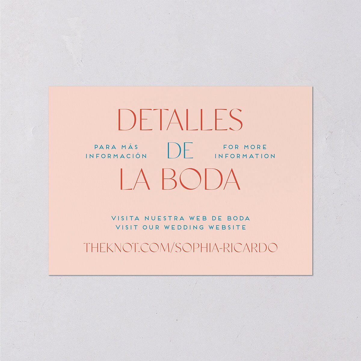 Color del Amor Wedding Enclosure Cards Salmon Signature