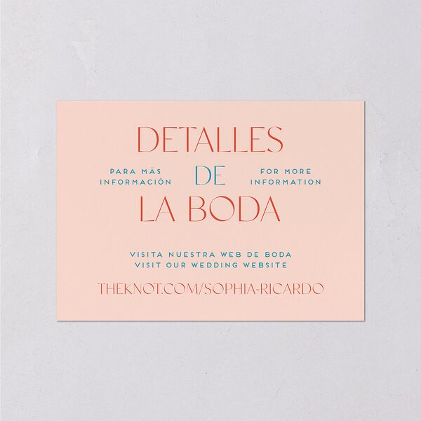 Color del Amor Wedding Enclosure Cards Salmon Signature