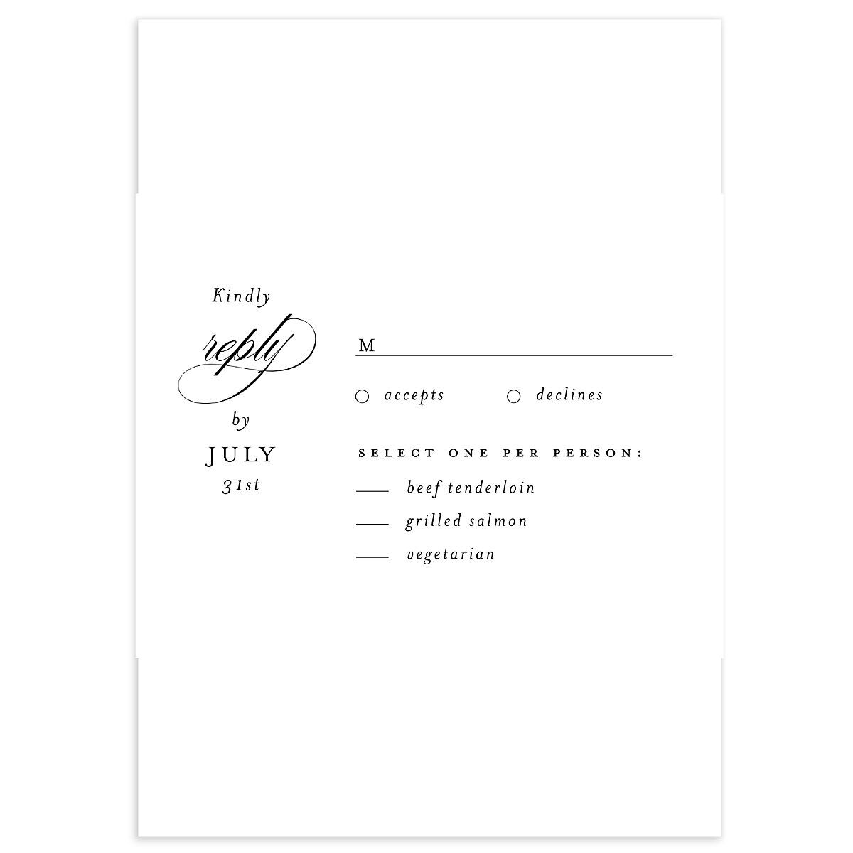 Classic Calligraphy Wedding Response Cards
