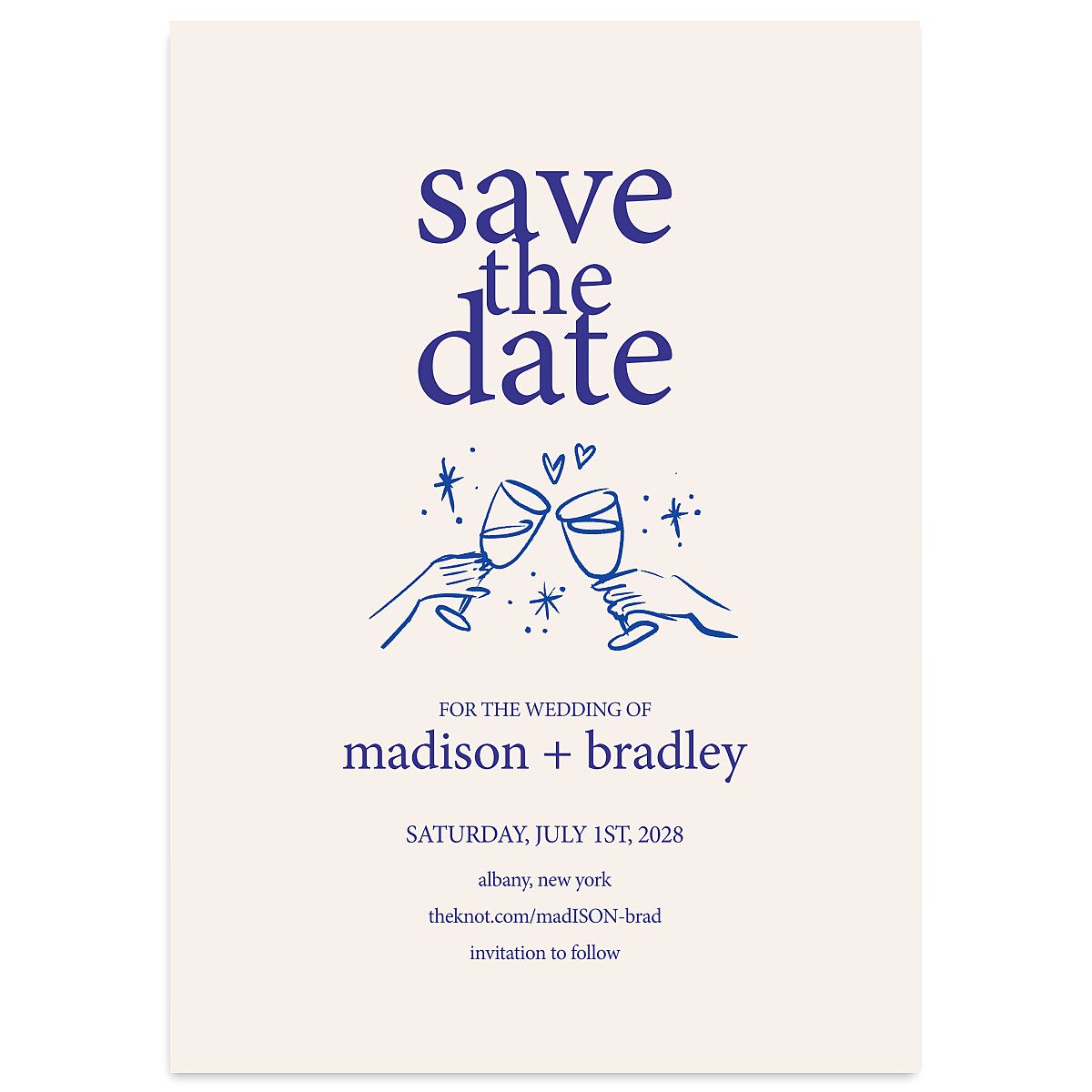 Hand Drawn Cheers Save the Date Cards
