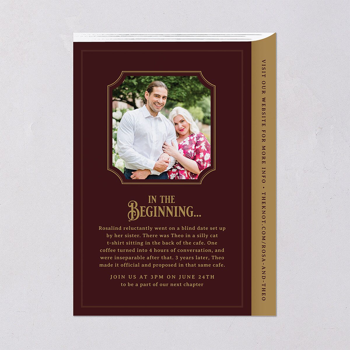 Vintage Storybook Wedding Invitations Merlot Signature Blank No Standard