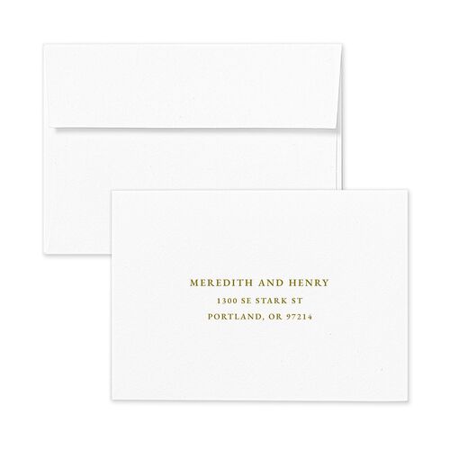 Monogram Branches Wedding Response Card Standard Envelopes White Standard Marigold Return Address Signature