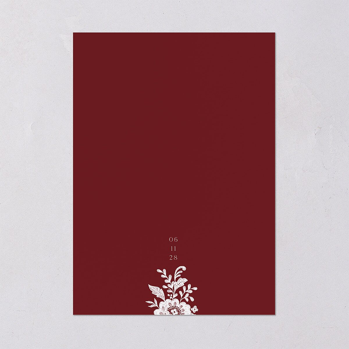 Ornate Lace Wedding Invitations Maroon Signature Blank No Standard