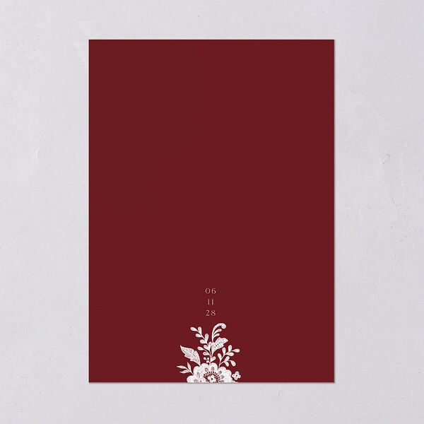 Ornate Lace Wedding Invitations Maroon Signature Blank No Standard