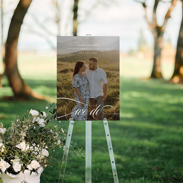 Photo Vow Standard Welcome Sign Medium Pure White Standard Indoor Foam Core M Welcome