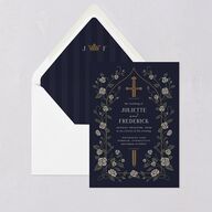 Sword and Roses Fantasy Garden Euro Envelope Liners Dark Navy Luxe