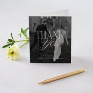 Maximalist Photo Crest Thank You Cards Linen