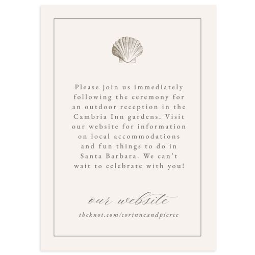 Minimal Icon Wedding Enclosure Cards Sepia Signature Standard