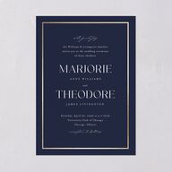 Joyful Union Wedding Invitations Gold Navy Signature Blank No Standard