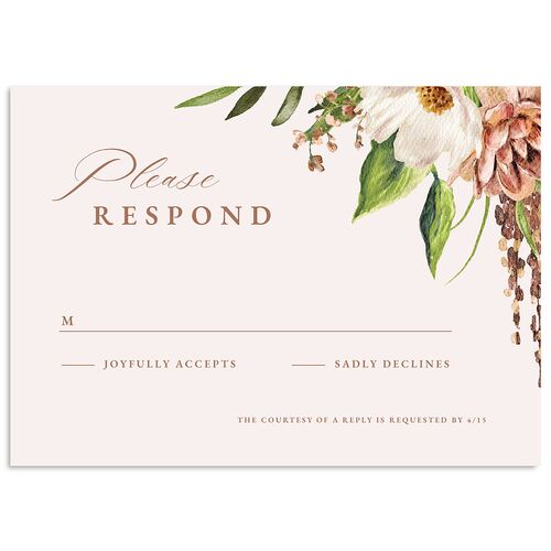 Floral Arch Wedding Response Cards Charcoal Signature Standard