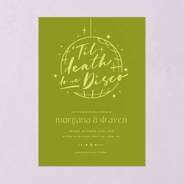 Til Death Do We Disco Wedding Invitations Pear Signature Blank No Standard