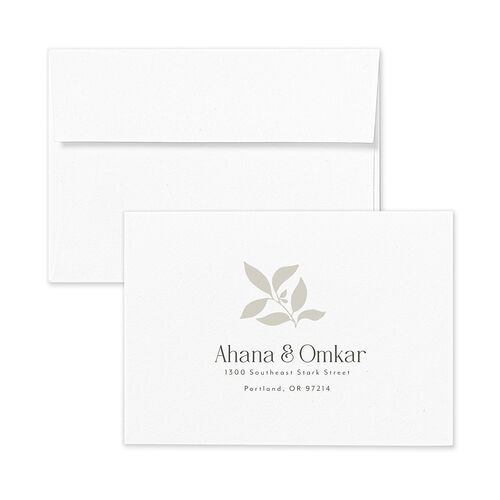 Rustic Nouveau Response Card Envelopes White Standard Hunter Green Return Address Signature