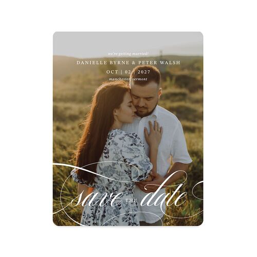 Photo Vow Save The Date Magnets Midnight Navy Magnet Paper