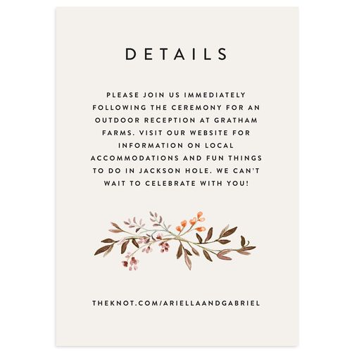 Rustic Arch Wedding Event Detail Cards Walnut Signature Standard