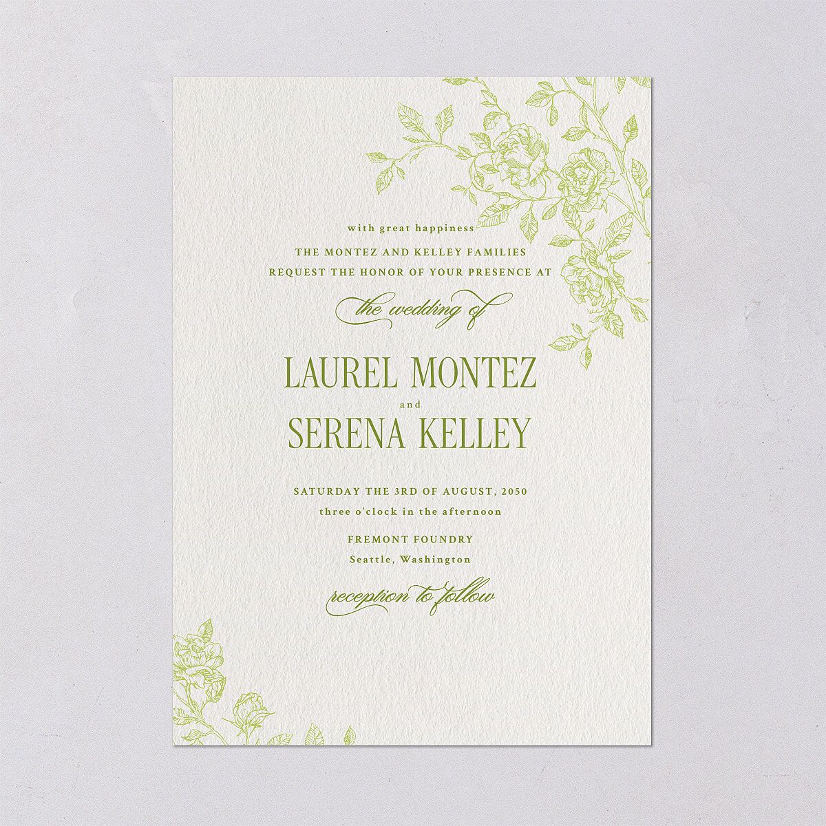 Vintage French Botanical Wedding Invitations Meadow Signature Blank No Standard