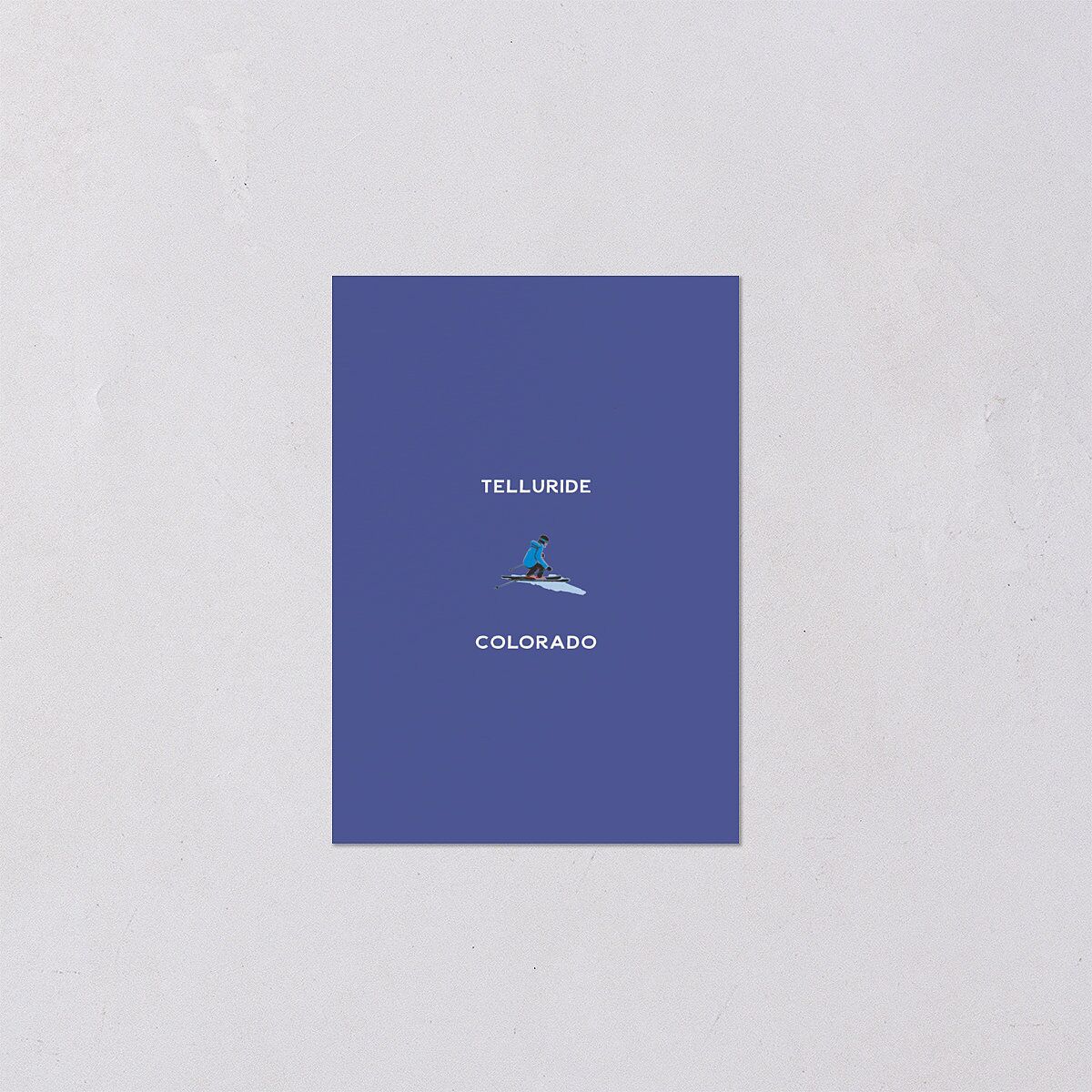 Vintage Retro Ski Poster QR Code RSVP Cards Pure White Signature Standard