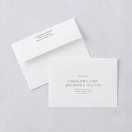 Shimmering Frame Save The Date Card Envelopes White Licorice Both Recipient and Return Addresses Signature Standard