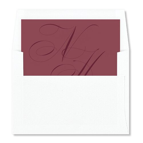 Elegant Monogram Standard Envelope Liners Merlot Standard
