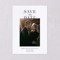 Timeless Typography Save The Date Cards Pure White Signature smooth Blank No Standard