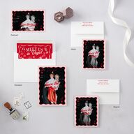 Hand Drawn Las Vegas Hearts Save the Date Postcards Crimson