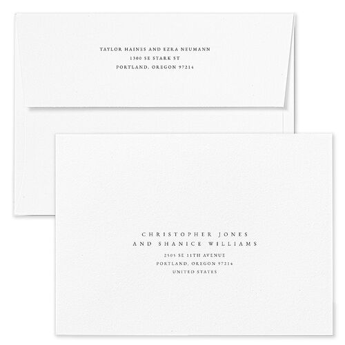 Rich Greenery Rehearsal Dinner Invitation Envelopes White Hunter Green Both Recipient and Return Addresses Signature Standard