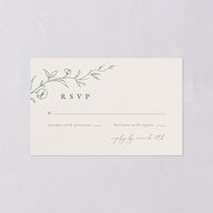 Graceful Botanical Foil All-in-One Wedding Invitations Greenery Signature Light Both Recipient and Return Addresses No