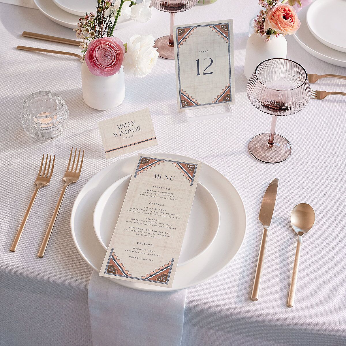 Western Tapestry Menus Linen Signature