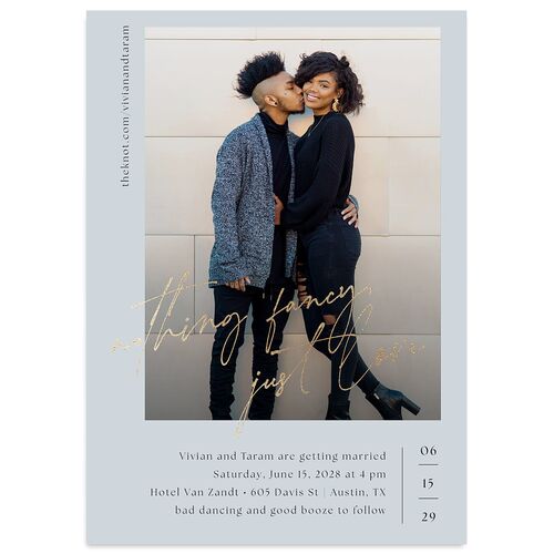 Just Love Wedding Invitations Gold Ocean Signature Blank No Standard